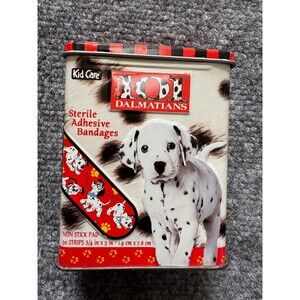 Vintage 101 Dalmatians Bandage Collectible Metal Tin EMPTY